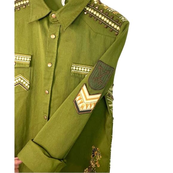 Spell and the Gypsy Green Jacket Embroidered Panther Small - Picture 11 of 14